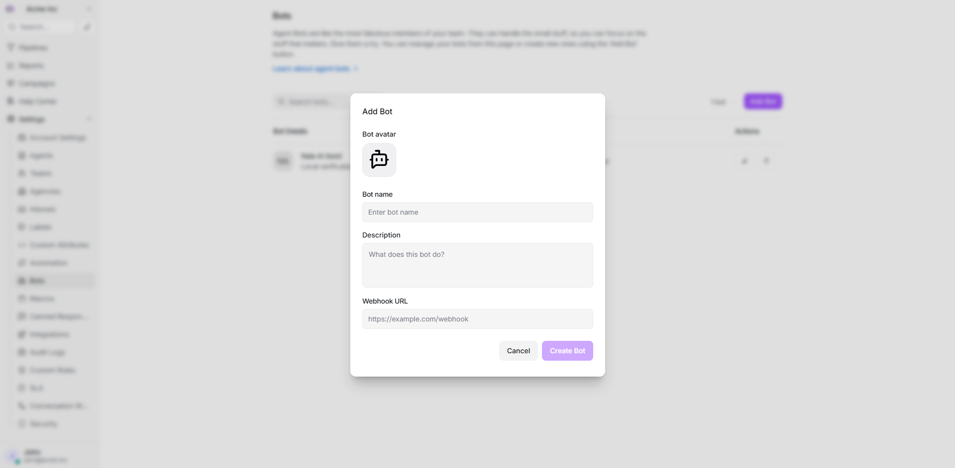 Configuration d'un assistant IA dans Nala